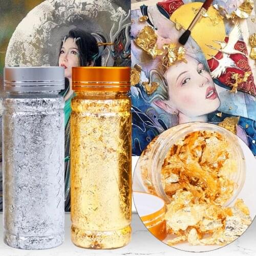 Shiny Leaf Jewelry Filling Golden Leaf Flake Luxury Resin Art Decoration Handicrafts Gilding Decoration Jewelry Making Supplies