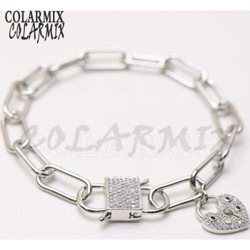 4 piece Lock bracelets Heart lock bracelet bangle adjustable chain fashion charm bracelets for women51008
