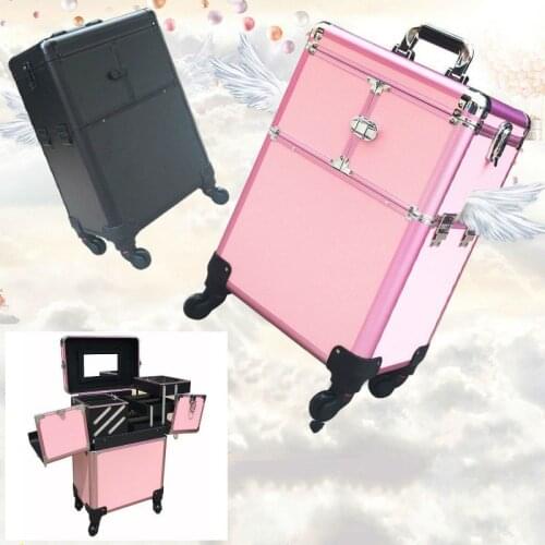 Professioal Nail Polish Manicure Makeup Trolley Case Box Organizers Storage 58x35x23cm