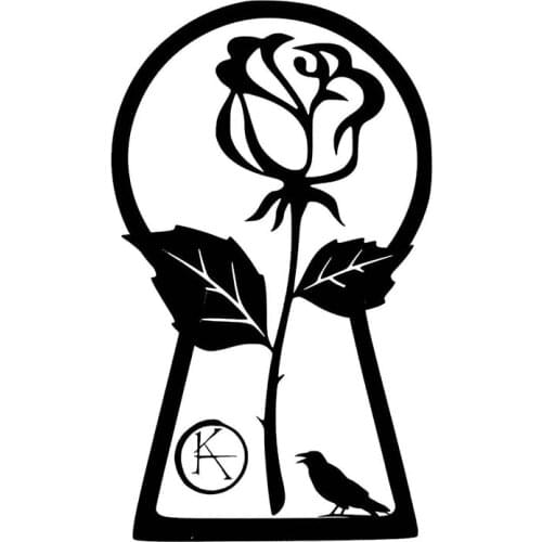 Black/Silver Dark Tower Keyhole With Rose And Gun Sticker Vinyl Car Accessories Art Design Removable S721