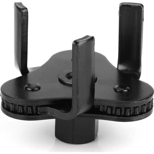 Black Oil Filter Wrench Tool Drive 3-Jaw Remover 53-108mm Tool Hardened Alloy Steel Anti-Skid For 1/2 DR Drive Tool