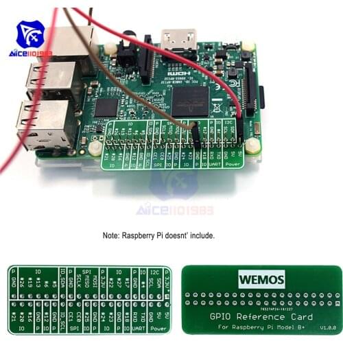 Diymore WeMos GPIO Reference Card Board Module V1.0.0 for Raspberry Pi Model B+/Pi 2/Pi 3