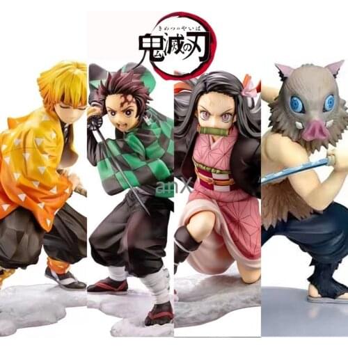 Wholesale Anime Demon Slayer Kamado Tanjirou Nezuko Action Figure Model Toys Zenitsu Figurine Inosuke Kimetsu No Yaiba Figura