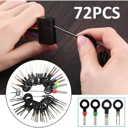 72Pcs Car Terminal Removal Tool Electrical Wiring Crimp Connector Pin Extractor Kit For Car Plug Repair Hand Tool Accessories