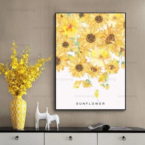 Canvas Painting Sunflower Hand Painted Wall Art Posters and Prints Wall Pictures for Living Room Nordic Canvas Decoration Home