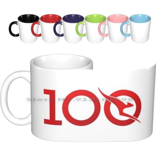 Qantas Centenary Ceramic Mugs Coffee Cups Milk Tea Mug Qantas Australia Spirit Kangaroo 100 Centenary Years Celebration