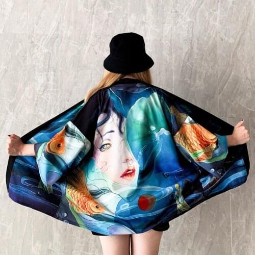 Kimono Women Haori Japanese Clothes Yukata WomenS Kimono Cardigan Harajuku Japanese Streetwear Shirt Cosplay Summer Kimono 2021