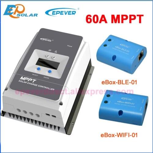 EPever MPPT 60A Solar Charge Controller 12V 24V 36V 48V Backlight LCD for Max 150V PV Input Real time Recording Tracer6415AN
