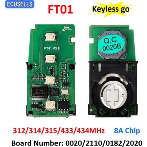 Lonsdor FT01 Circuit Board 312/314/433MHz 8A Chip Remote Smart Car Key PCB 0020/2110/0182 for Lexus Toyota Camry Corolla RAV4