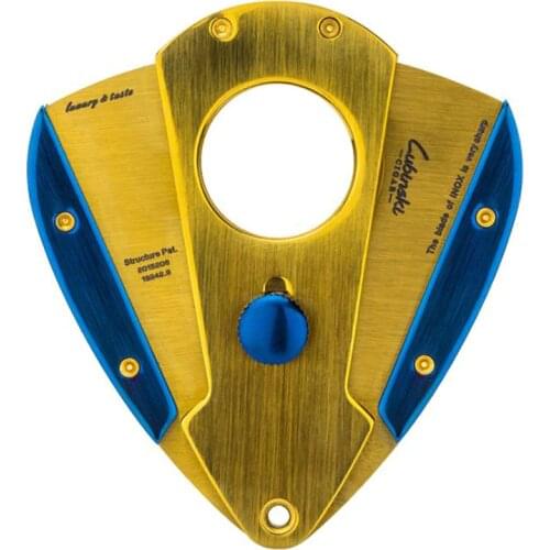 LUBINSKI High Quanlity Metal Dual Blades Sharp Cigar Cutter Guillotine Scissor Portable Tobacco Tool Sigaar Cutter W/Gift Case