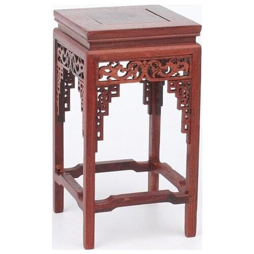 Mini) Exquisite Chinese Classical Handmade Hexagon Red Acerbity Branch Wood Base/ Display Stand / Mini Table for Flower