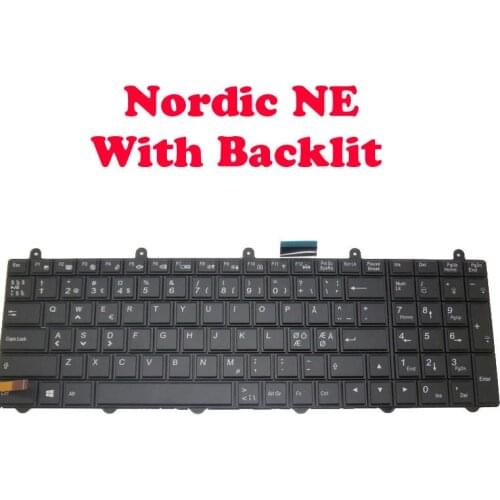 Laptop Keyboard For CLEVO P157SM P170SM P177SM V132150BK1 6-80-P2700-441-3 V132150BK3 Nordic NE With Backlit