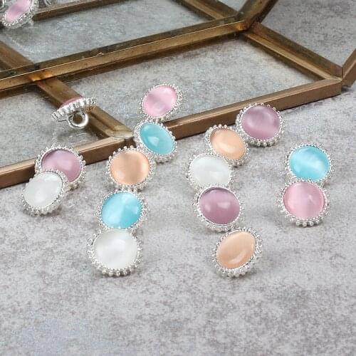 New Metal Alloy Button Pearl Cat Eye Bead Resin Sheet Button DIY Shirt Sweater Cardigan Jacket Decorative Button 1pcs