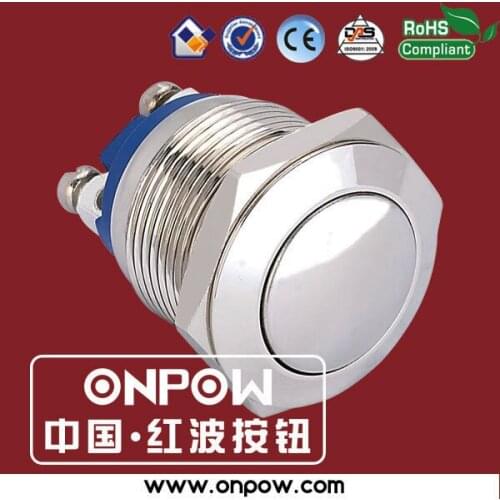 ONPOW 19mm nickel domed pushbutton switch GQ19B-10/N