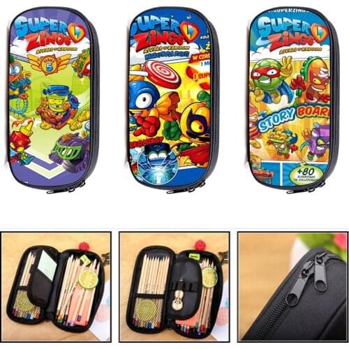 2021 New Cartoon Super Zings Kids Game Pencil Case Multifunction Portable Waterproof Bag Children School Gift Women Cosmetic Bag
