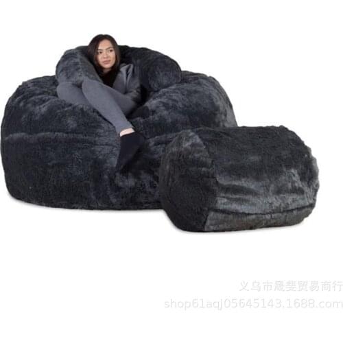 Plush lazy sofa cover bean bag set tatami fabric home furniture one generation