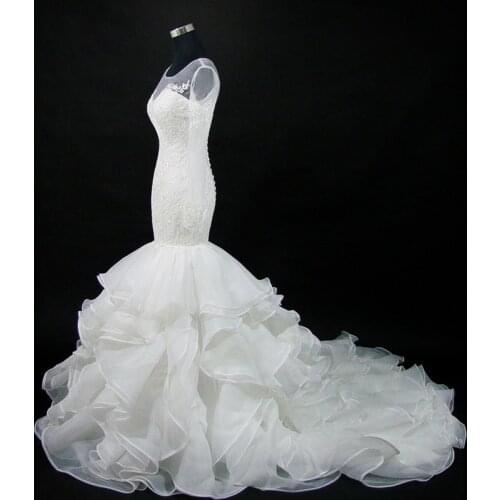 2019 Stunning Ruffles Mermaid Wedding Dress Custom-made Bridal Gowns Vestido De Novia