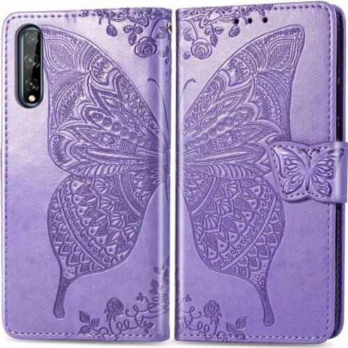 Luxury PU Leather Case For Huawei Y6p Y8p Y8s Enjoy 10S P Smart S Nova lite 3 Plus Honor X10 Wallet Embossed Butterfly Cover