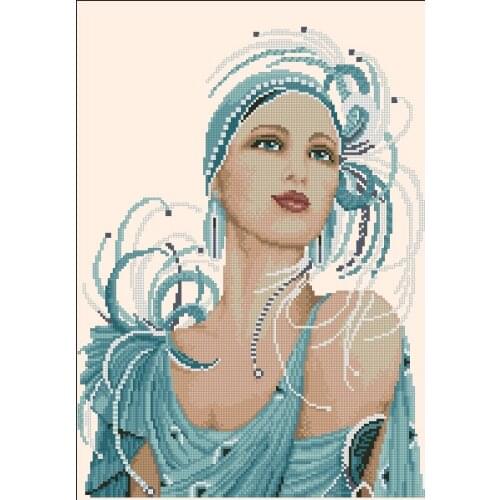 Needlework, Fashion women people set 14CT Counted embroidery,DIY Cross stitch kits,Arts Pattern Cross-Stitching home decor