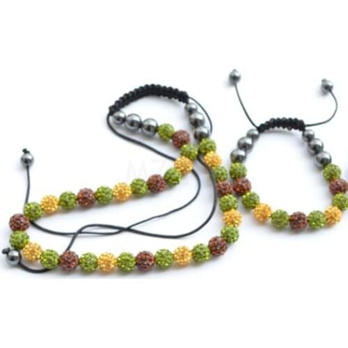 50% Discount!10mm PWD micro pave CZ Disco Beads Crystal crystal Set Necklace Bracelet For Women fashion Wholesale dgg424