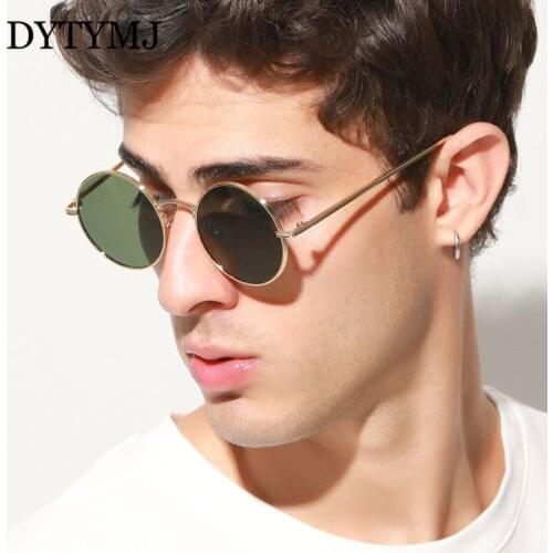 DYTYMJ Alloy Frame Sunglasses Men High Quality Round Sunglasses Women 2021 Luxury Designer Sun Glasses for Men Gafas De Sol
