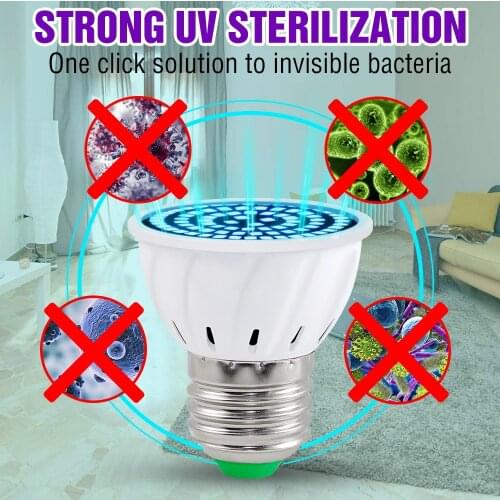 GU10 LED Ultraviolet Light Germicidal UV LED E27 Light Bulb E14 Disinfection Lamp 220V UVC LED Bulb MR16 Bactericidal Lamp B22