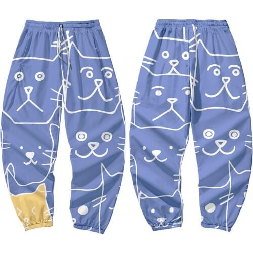 2021 3D Print Cute cat face pattern Sweatpants Women/Men Fitness Joggers Spring High Street Trousers Harajuku Pants Sweatpant