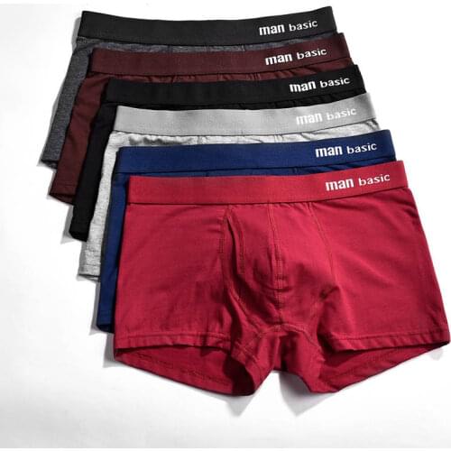 2019 Cotton Underwear Men Boxers 3pc 4pc 6pc Mens Penis Pouch Boxer Shorts Trunks Breathable Solid Homme Underpants Boxershorts