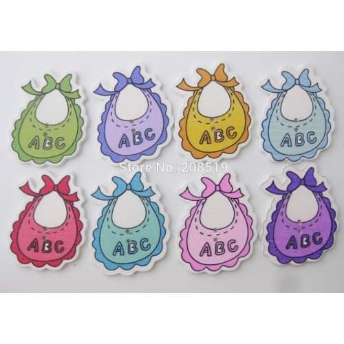 WBNNLE 120Pcs Mixed Children ABC Buttons 2 holes 28mm*35mm Oval Wooden Sewing Scrapbooking DIY Decoration