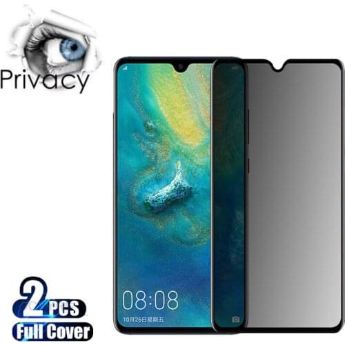 2pcs/lot Full Cover Anti Spy Tempered Glass For Huawei P30 Mate20/30 P20 Pro Privacy Screen Protector For Huawei Mate10/9/P10