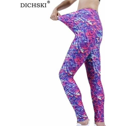 DICHSKI Letter Printed Women Sport Leggings High Waist Push Up Yoga Pants Gym Fitness Running Elastic Slim New Sportwear Bottom