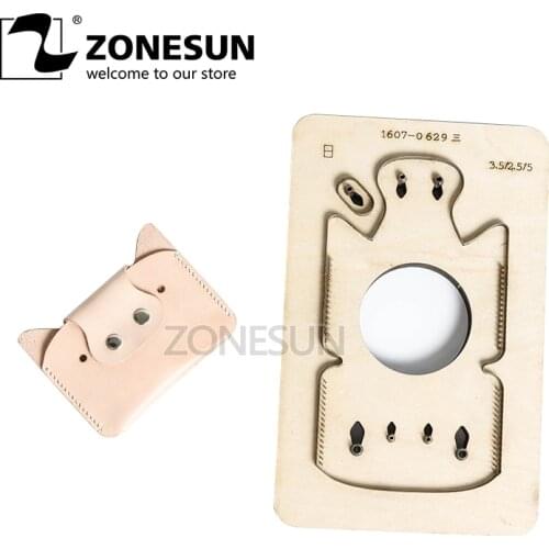 ZONESUN Customized pig shape Leather Craft DIY Wooden Template Knife Punching tool punch Cutting mold die animal Japanese steel