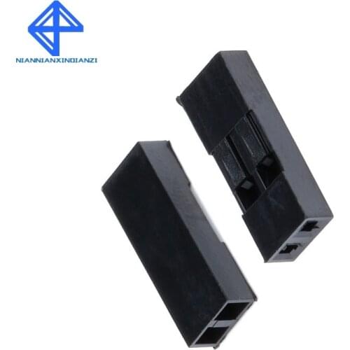 100pcs Dupont Head 2.54mm 2P 1X2P Dupont Plastic Shell Pin Head Connector Jumper Wire Cable Housing Plug Female