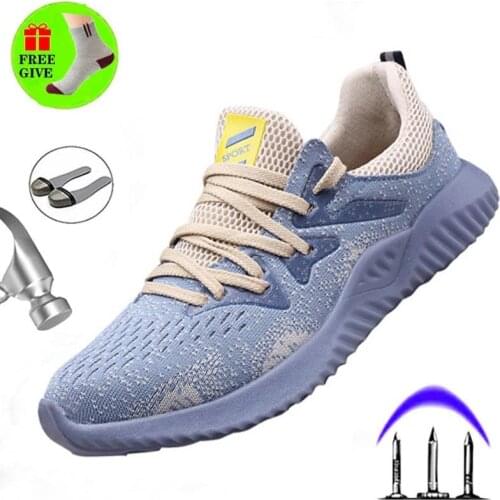 2019 Light Beef Tendon Bottom Mens Work Boots Summer Breathable Deodorant Steel Toe Cap Safety Shoes Anti-smashing Stab Shoes