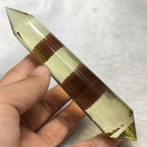 24 sided VOGEL Style Natural citrine QUARTZ CRYSTAL DT wand POINT