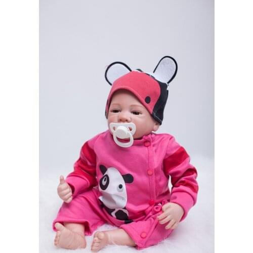 55cm Reborn Baby Dolls Cloth Body Girl Babies Toy Lovely Newborn Doll with Milk Cow Clothes Kids Playmates New Year Gifts