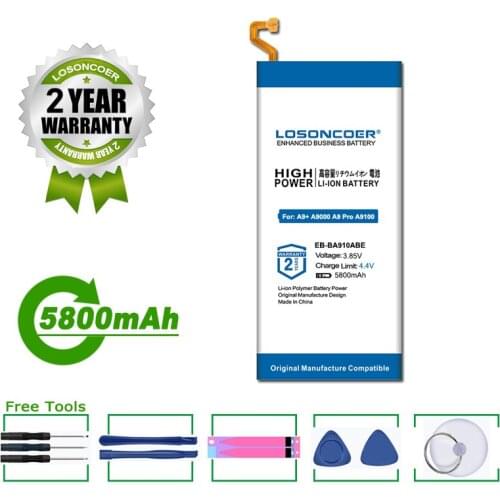 5800mAh EB-BA910ABE Battery For Samsung Galaxy A9+ A9000 A9 Pro 2016 Duos TD-LTE, SM-A9100, SM-A910F/DS SM-A910 A9100 A910