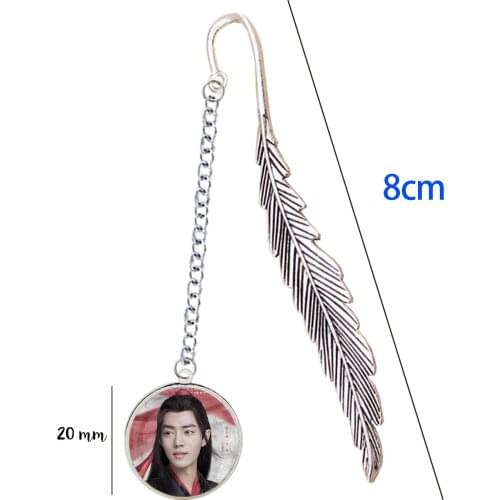 8CM Bookmark Chen Qing Ling The Untamed Xiao Zhan Wang Yibo Link Chain Pendant Mo Dao Zu Shi Book Marker For Notebook Book Diary