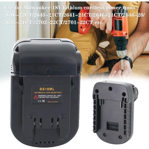 BS18ML Battery Adapter Simple Structure Multifunctional Universal Cordless Power Tool Battery Converter for Milwaukee 18V Tool