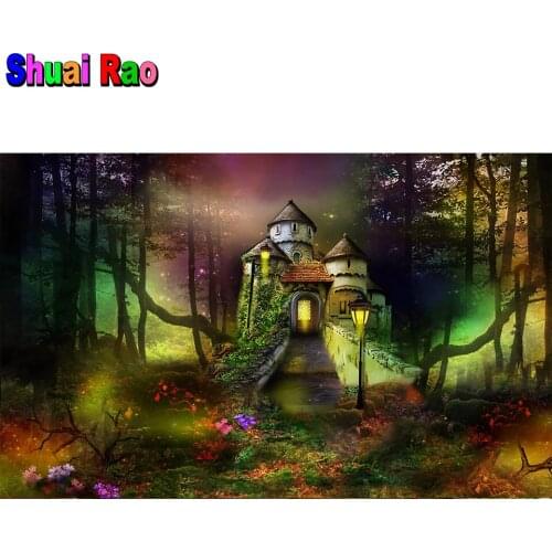 Fantasy fairytale forest 5d diy diamond painting full drill mosaic art cartoon castle diamond embroidery children room decor
