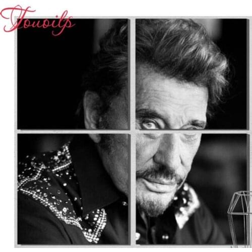 TOUOILP Full square&Round Drill 5D DIY Diamond Painting "Johnny Hallyday" Cross Stitch 5D Embroidered diamond Home Decor Gift