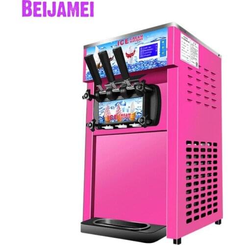 Beijamei Factory Tri-color Soft Ice Cream Making Machine commercial electric ice cream machine mix with 3 Flavors