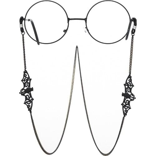 Vintage Bat Lanyard Glasses Chain Black Metal Unisex Sunglasses Decor Hanging Rope Eyewear Strap Cord