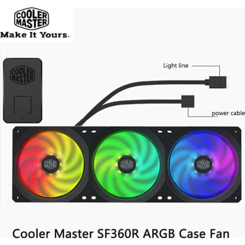 Cooler Master MFX-B2D3-18NPA-R1 SF360R ARGB 5V-3PIN 360mm Water Cooled LED Fan 4pin PWM Square Framed Addressable RGB Slient Fan