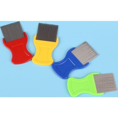 Long Terminator Superdensity Anoplura Flea Lice Comb Hair Rid Headlice Stainless Steel Metal Teeth Comb Makeup Beauty Tool 10pcs