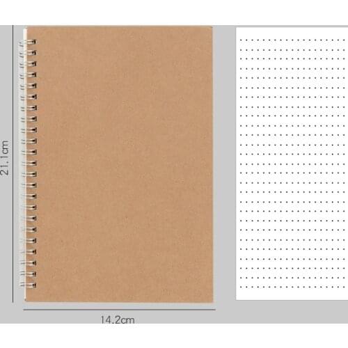 Agenda Kawaii Journal A5 Spiral Notebook Daily Planner Grid Dot Blank Line Kraft Paper DIY Sketchbook Office Supplies Stationey