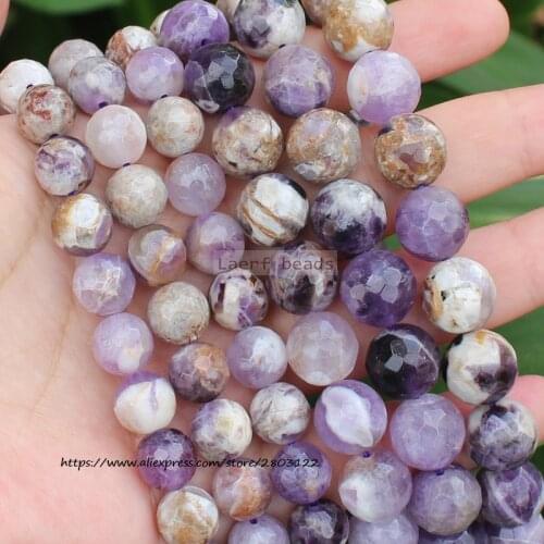Faceted Natural Amethysts Crystals 4-12mm Round Loose Beads ,For DIY Jewelry Making !We provide mixed wholesale for all items