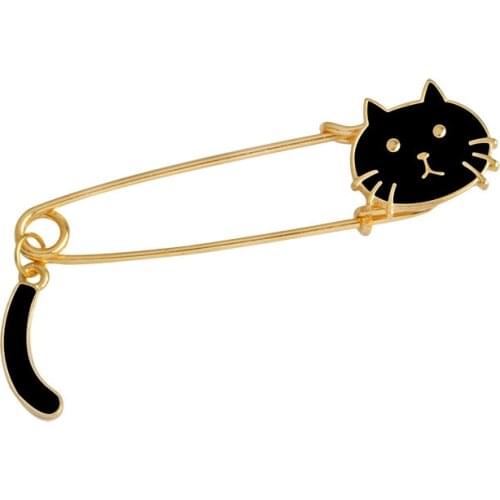 Creativity Kitten Tail Enamel Pins Cute Lapel Badges For Clothes Jewelry Collar Brooches Gifts Accessories For Kids Friends Bags