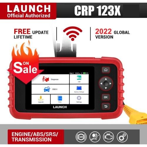 Launch X431 CRP123X OBD2 Scanner Free Update Code Reader 4 Systems Car Diagnostic Tool for Engine Transmission ABS SRS