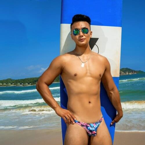 Summer beach shorts hot mens swimsuits bikinis swimming trunks sexy ultra-low waist gay men swimwear swim briefs